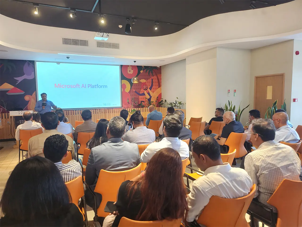 Audience attending Microsoft AI Platform presentation.