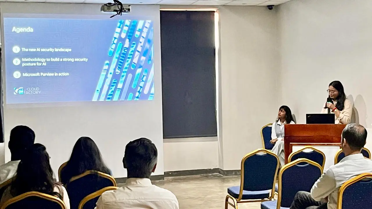Presentation in a conference room setting.