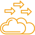 Cloud with arrows icon