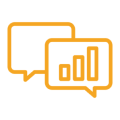 Communication and analytics symbol