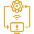 Technology automation and download illustration