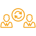 Teamwork exchange illustration