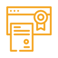 Icon of certified document and badge