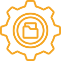 Gear with folder icon inside