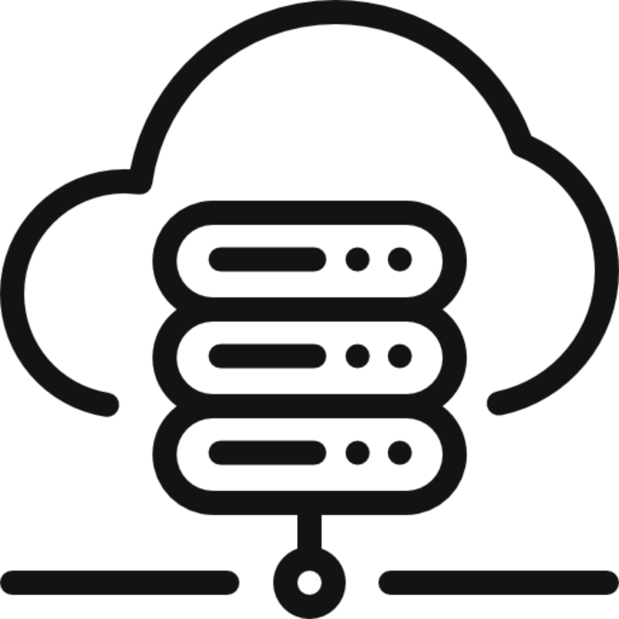 Cloud storage icon with server stack