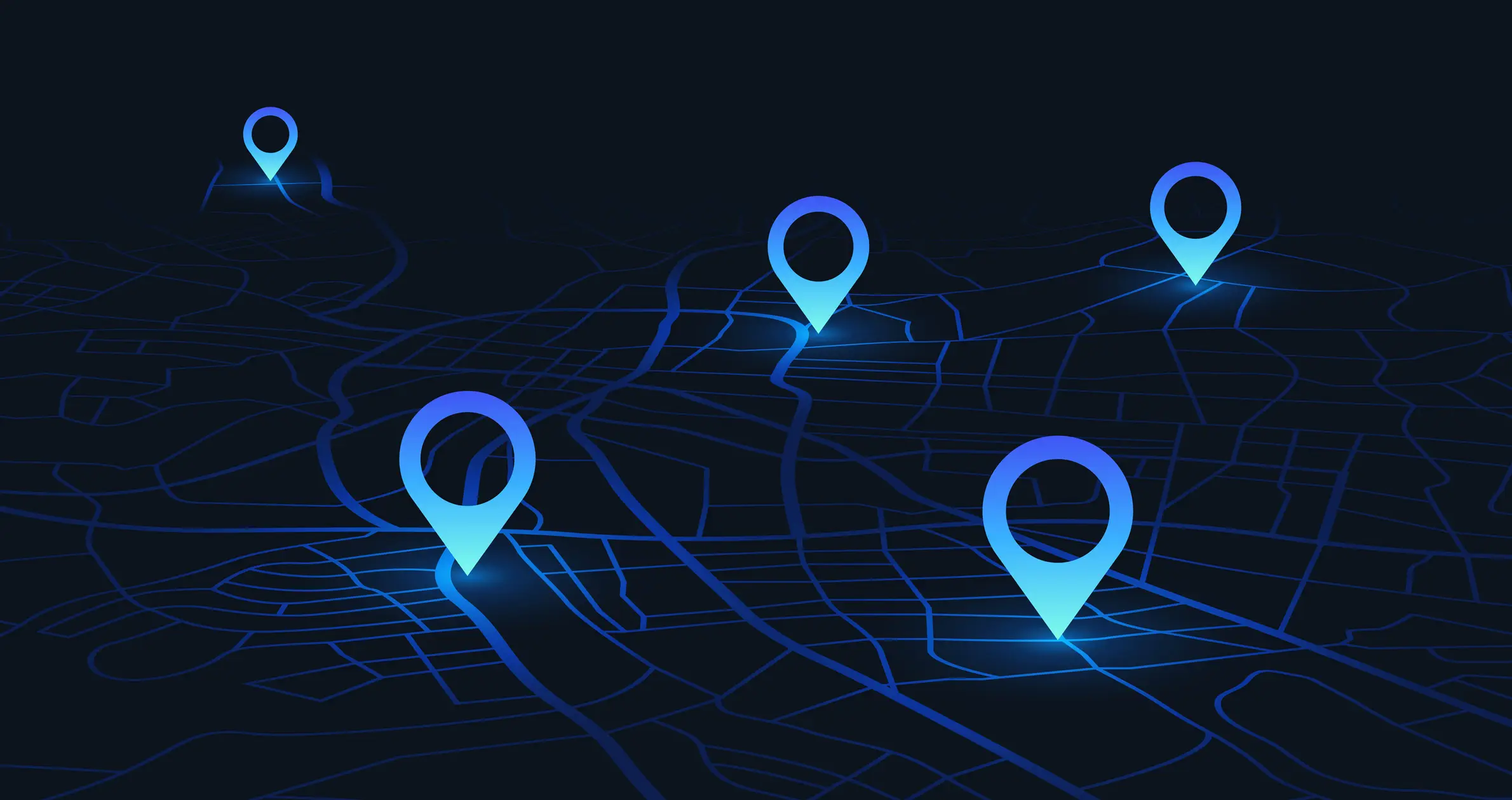 Digital map with location pins