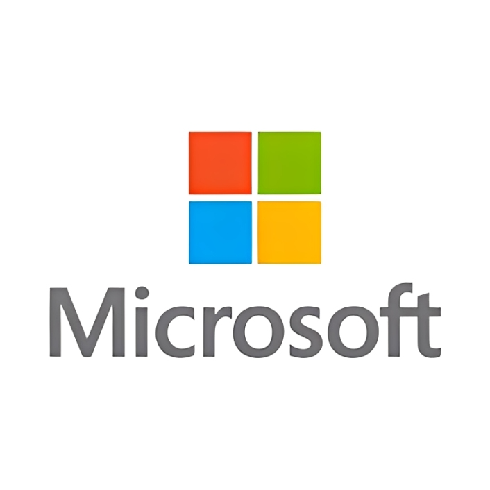 Microsoft logo with four colored squares.