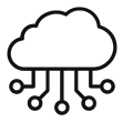 Cloud symbol with circuit lines