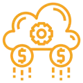 Cloud computing with dollar symbols