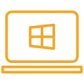Laptop with Windows logo icon